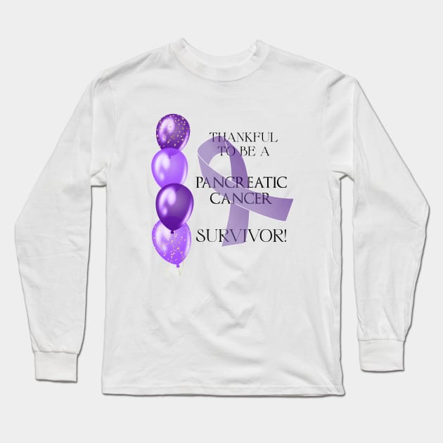 Pancreatic Cancer Survivor Support Long Sleeve T-Shirt by allthumbs